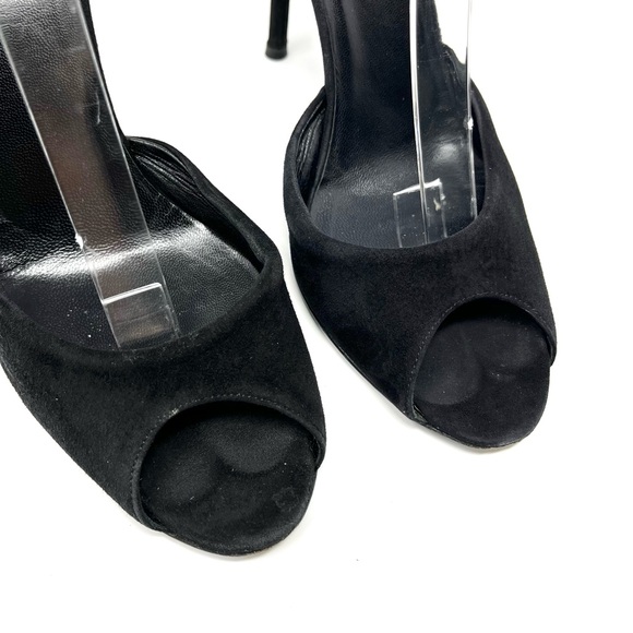 Vintage Gucci By Tom Ford Y2K Black Suede Crystal Bamboo High Heels Sandals 7.5 - Picture 10 of 12